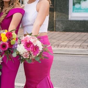 pink & white prom dress